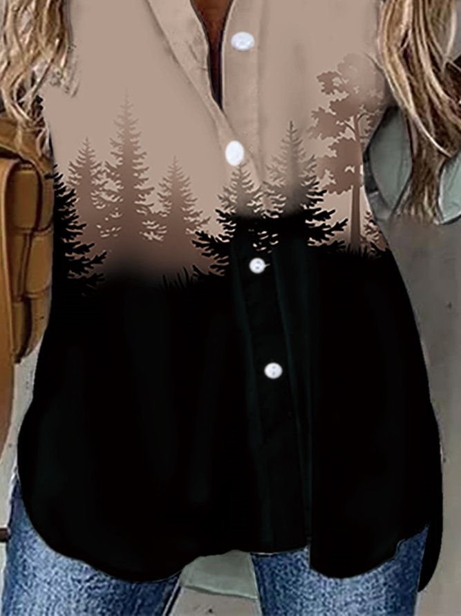 Casual Shirt Collar Blouse