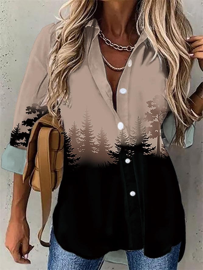 Casual Shirt Collar Blouse