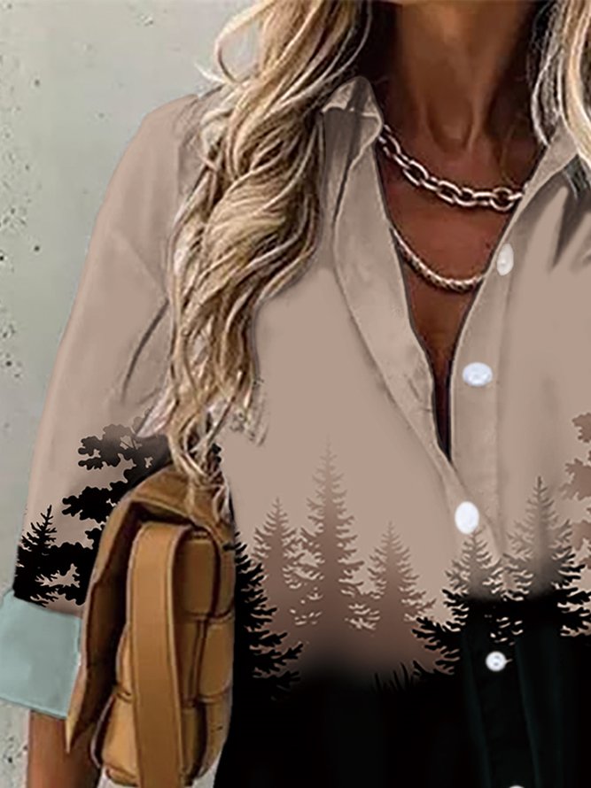Casual Shirt Collar Blouse