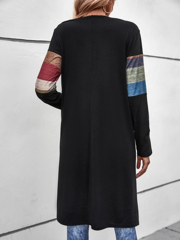 Loose Color Block Casual Coat