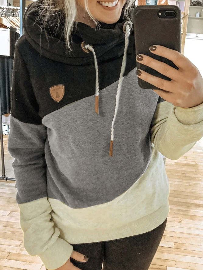 Multicolor Long Sleeve Hoodie Sweatshirt