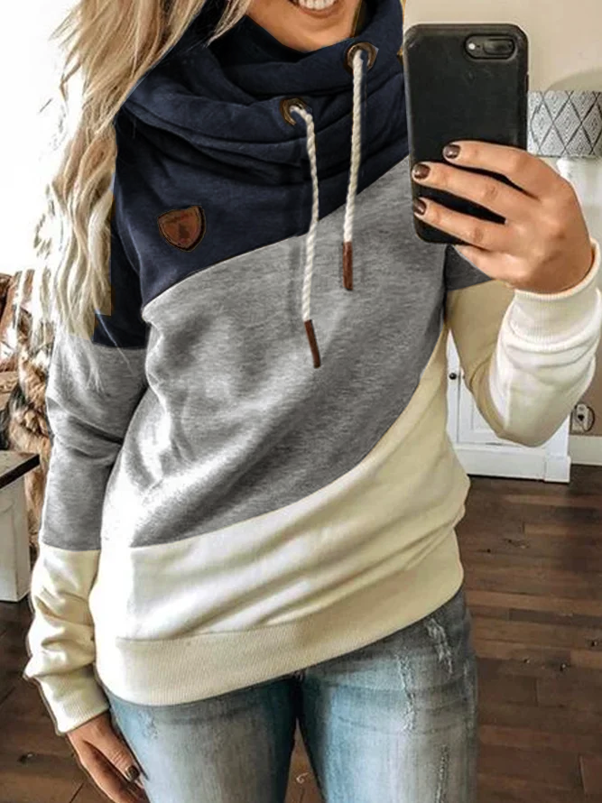 Multicolor Long Sleeve Hoodie Sweatshirt