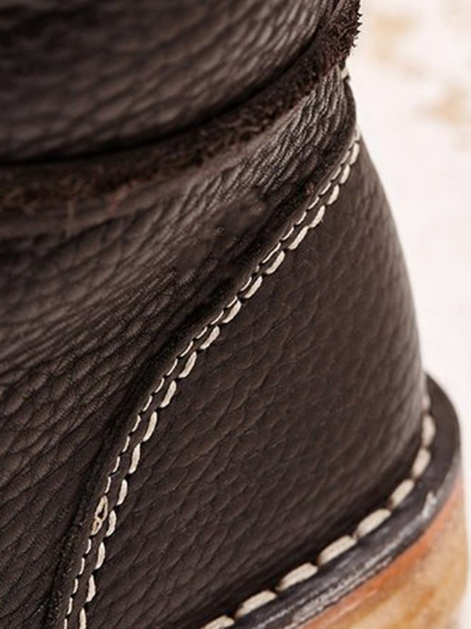 Comfortable Soft Lightweight Lace Up Chunky Heel Boots Footwear