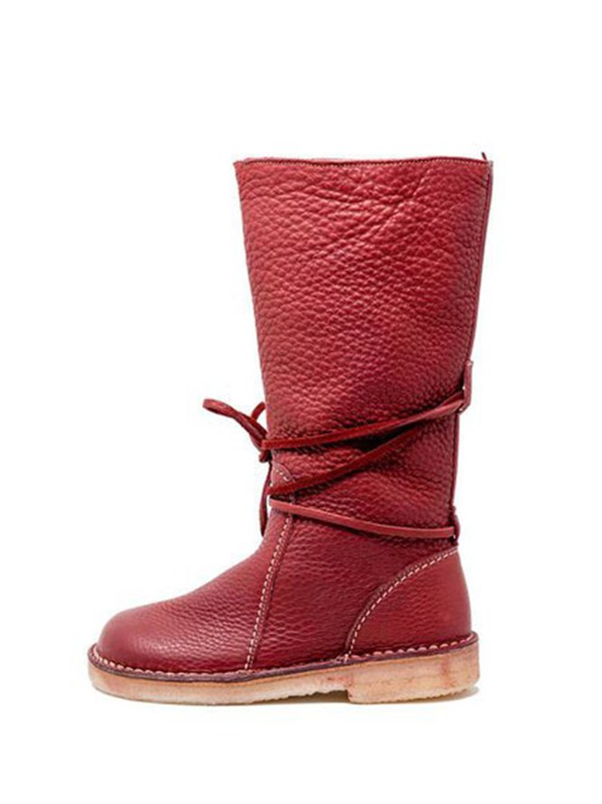 Comfortable Soft Lightweight Lace Up Chunky Heel Boots Footwear