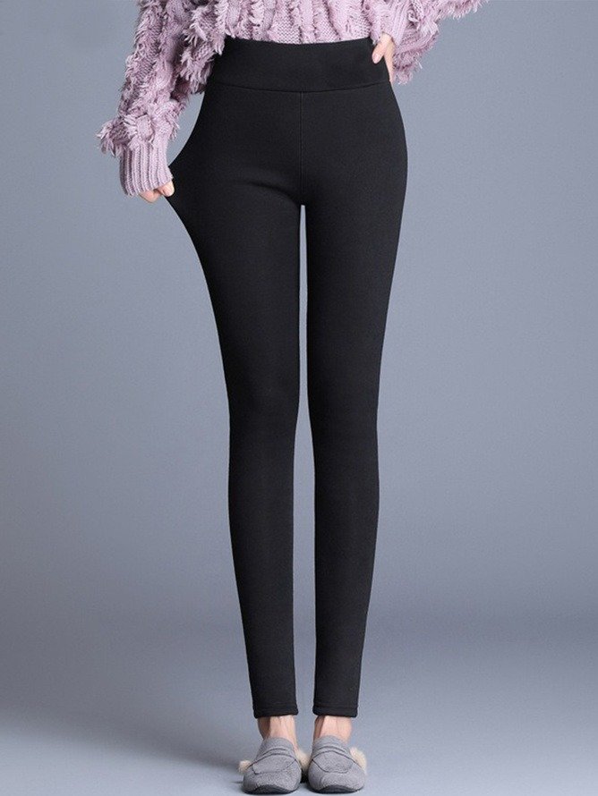 Plain Warmth Casual Leggings