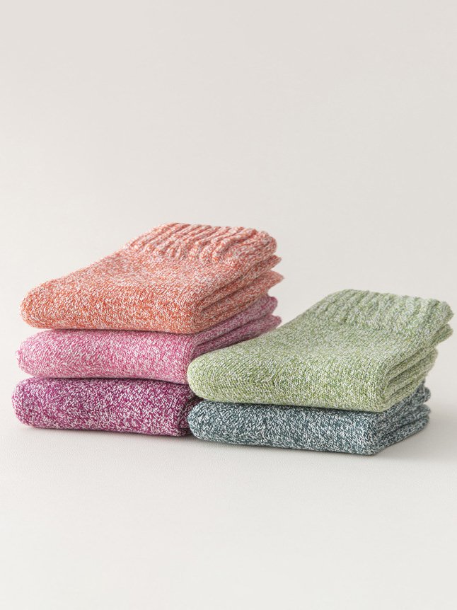 Casual Retro Plain Cotton Socks Everyday Accessories
