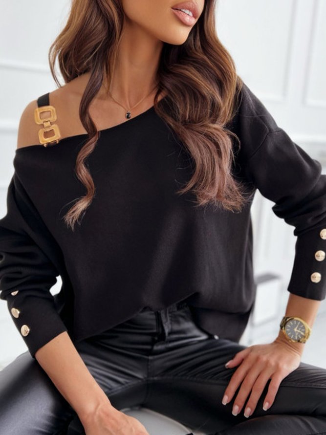 Casual One Shoulder Sweater