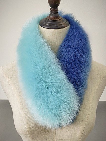 Vintage Casual Style Contrasting Faux Fur Scarf Autumn Winter Warm and Windproof Accessories
