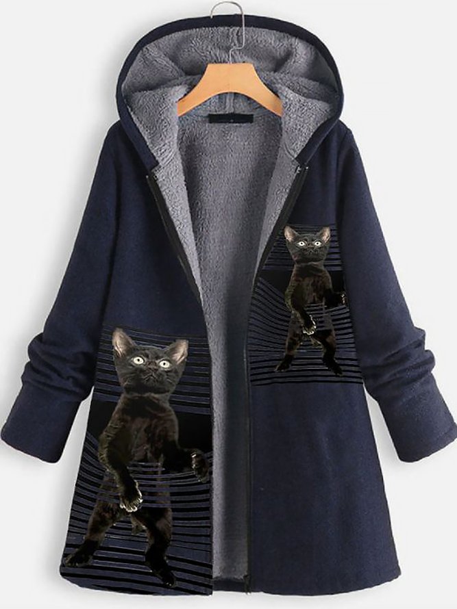 Cat Hoodie Sweater Coat