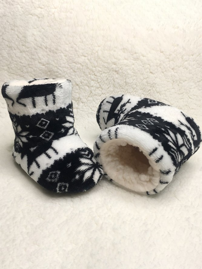 Women's Christmas Non-Slip Warm Home Booties Xmas Boots