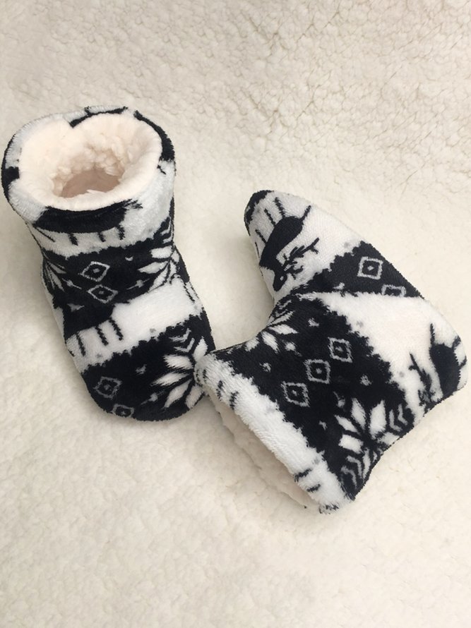 Women's Christmas Non-Slip Warm Home Booties Xmas Boots