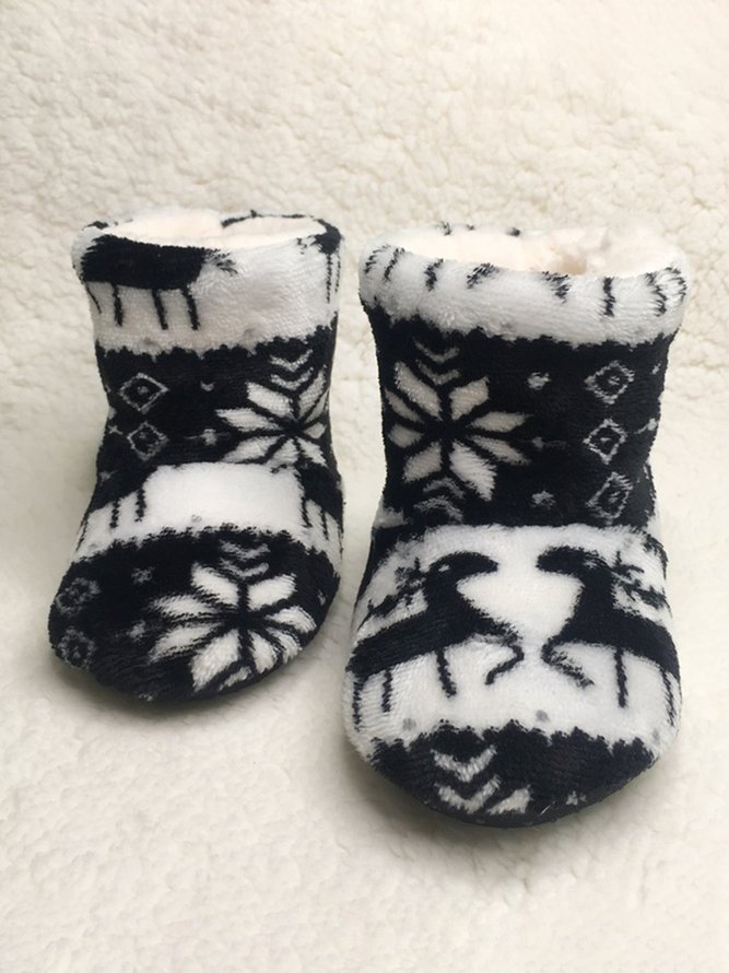 Women's Christmas Non-Slip Warm Home Booties Xmas Boots