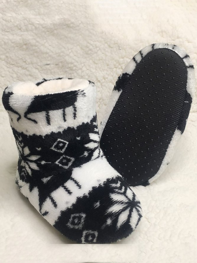 Women's Christmas Non-Slip Warm Home Booties Xmas Boots