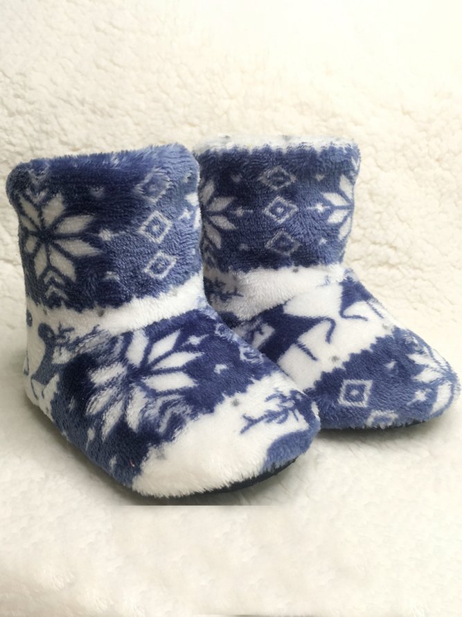 Women's Christmas Non-Slip Warm Home Booties Xmas Boots