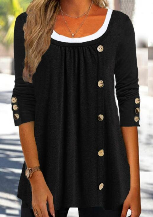 Women Casual Plain Autumn Lightweight Micro-Elasticity Daily Jersey Mid-long H-Line Top