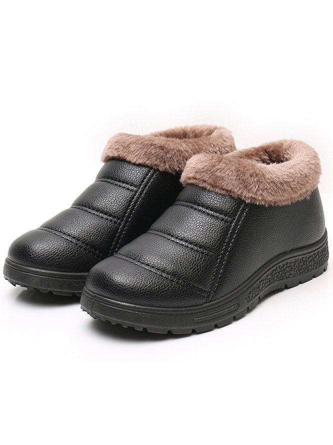 Simple Casual Warm Plush Ankle Boots