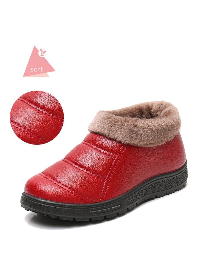 Simple Casual Warm Plush Ankle Boots