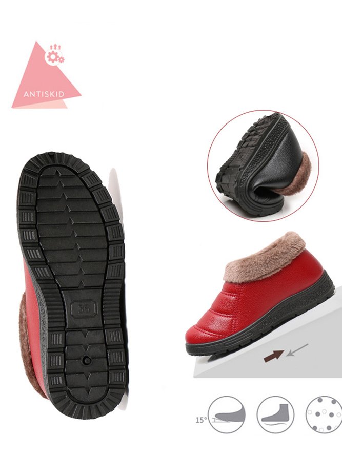 Simple Casual Warm Plush Ankle Boots