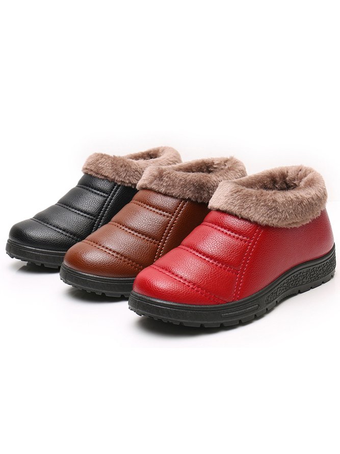 Simple Casual Warm Plush Ankle Boots