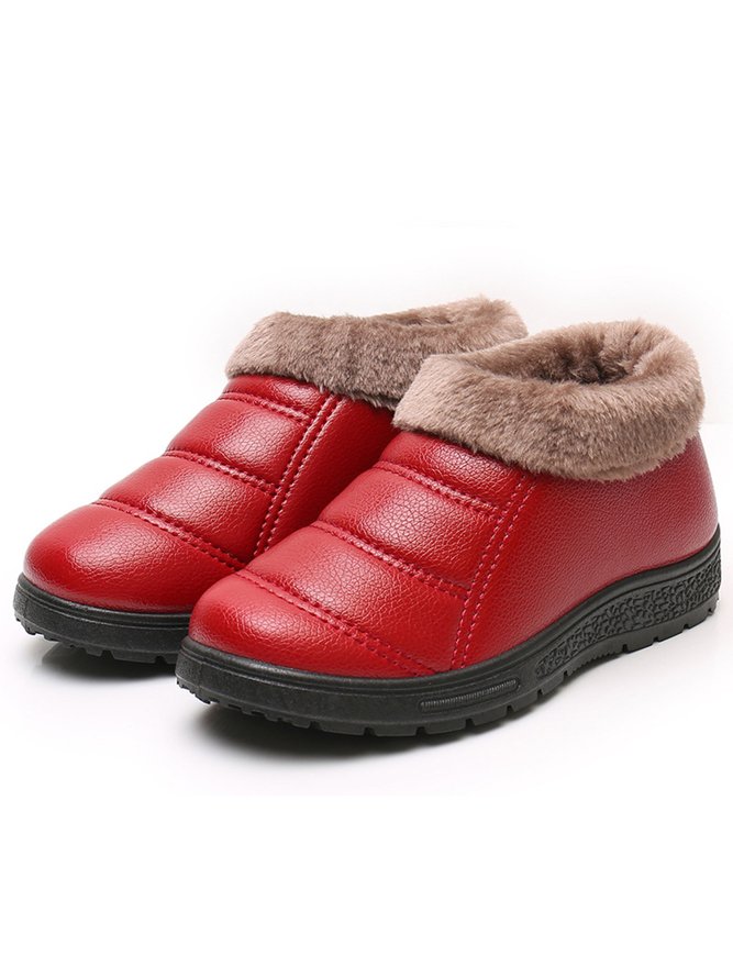 Simple Casual Warm Plush Ankle Boots