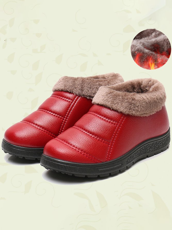 Simple Casual Warm Plush Ankle Boots