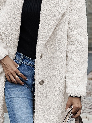 Fluff/Granular Fleece Fabric Casual Teddy Jacket