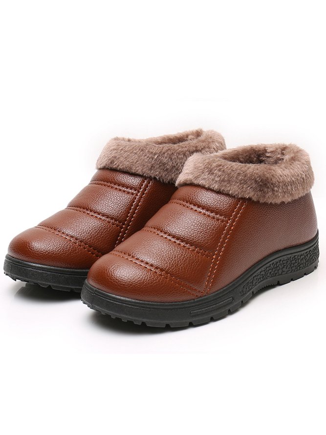 Simple Casual Warm Plush Ankle Boots