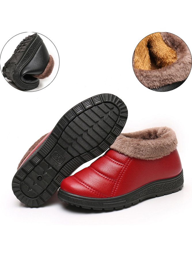 Simple Casual Warm Plush Ankle Boots