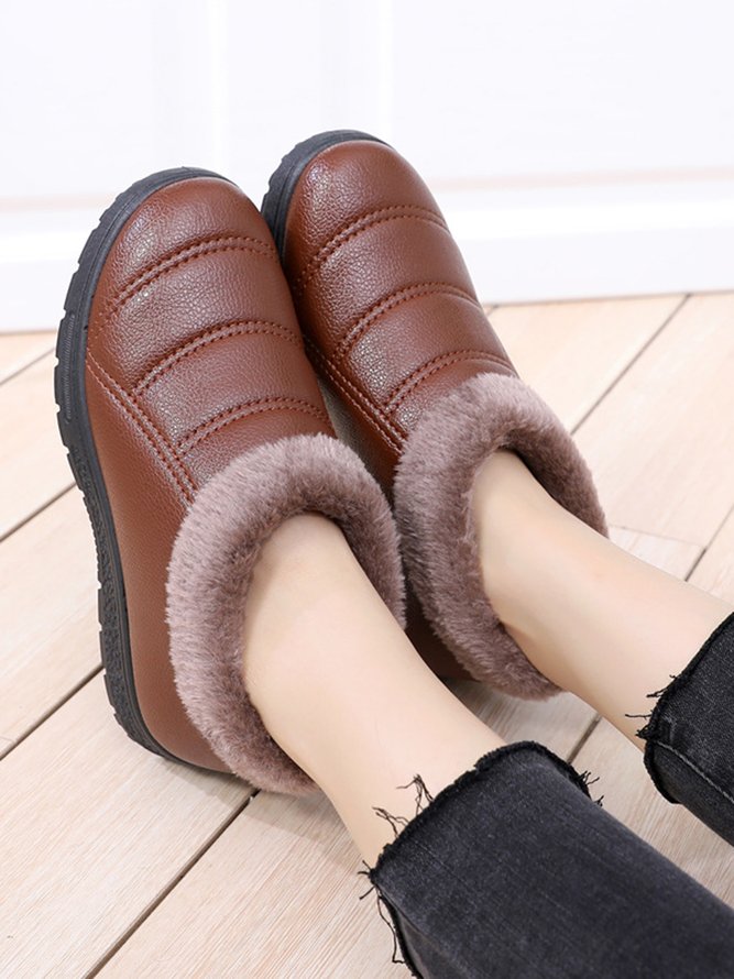 Simple Casual Warm Plush Ankle Boots
