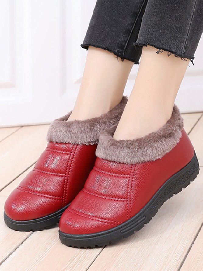 Simple Casual Warm Plush Ankle Boots