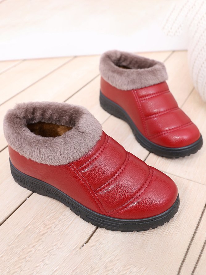 Simple Casual Warm Plush Ankle Boots