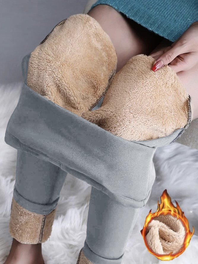 Plain Warmth Casual Leggings