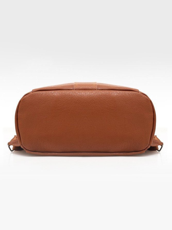 Vintage Soft Leather Zip Backpack Shoulder Bag Organizer