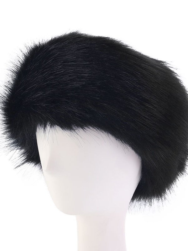 Casual Vintage Faux Fur Hat Empty Top Hat Autumn Winter Thickened Warm Accessories