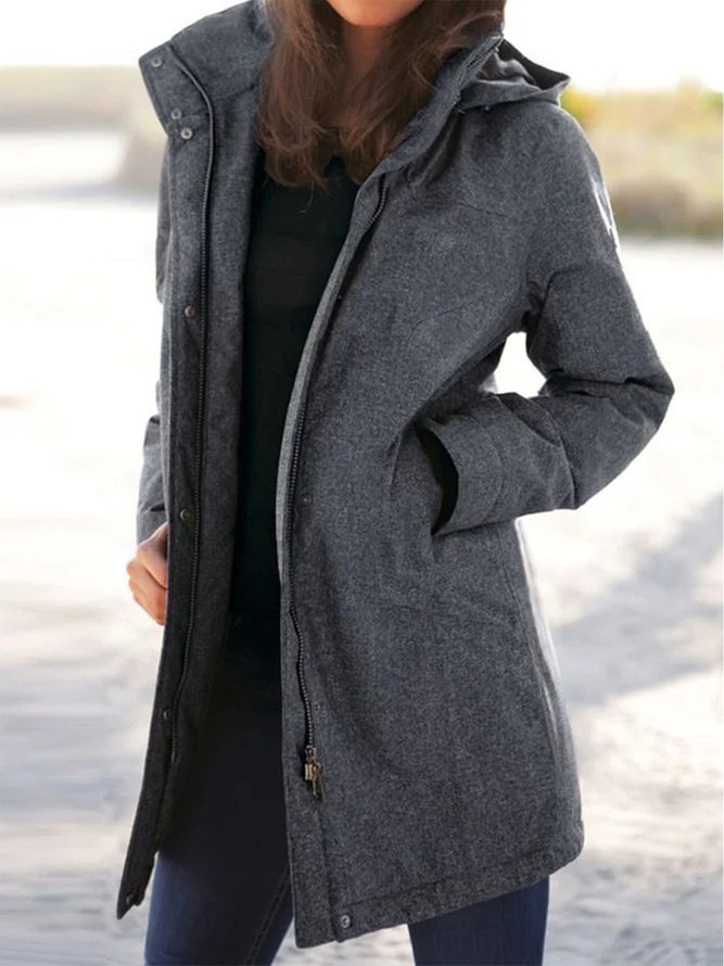 Plain Long Sleeve Buttoned Casual Jacket