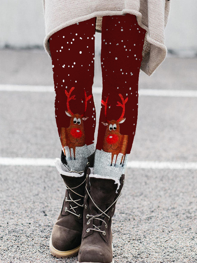 Christmas Regular Fit Leggings Xmas Leggings