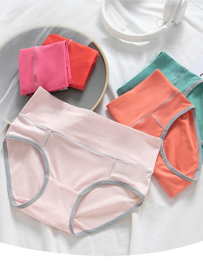 Women's Pure Cotton Mid High Waist Briefs