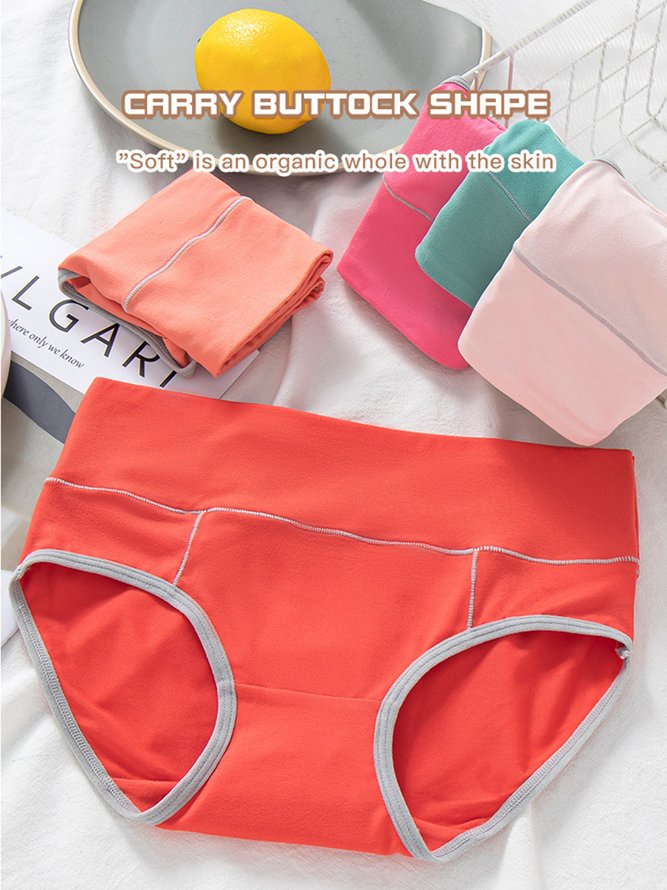 Women's Pure Cotton Mid High Waist Briefs