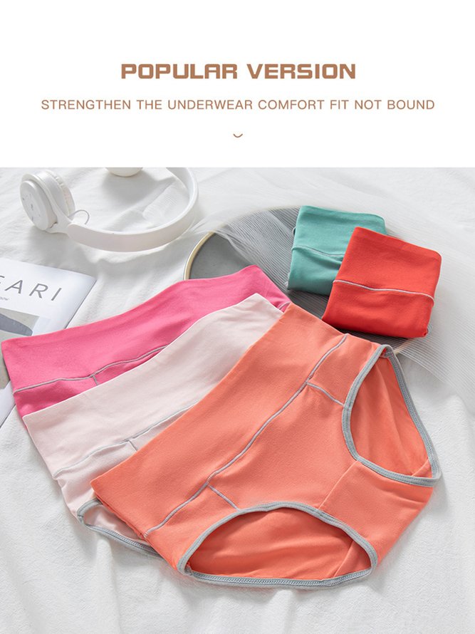 Women's Pure Cotton Mid High Waist Briefs