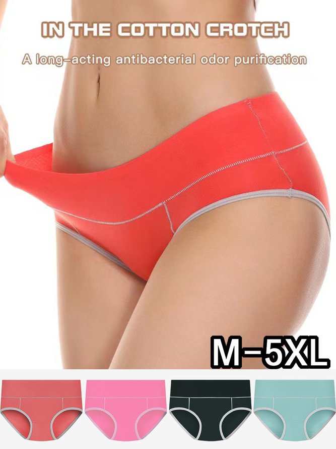Women's Pure Cotton Mid High Waist Briefs