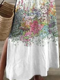 Plus Size Casual V neck Loosen Short Sleeve Knit Dress