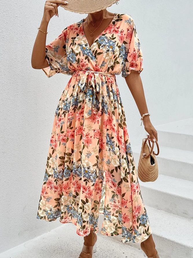 V Neck Vacation Dress