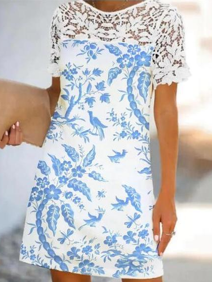 Casual Crew Neck Regular Fit Dress