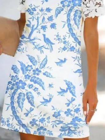 Casual Crew Neck Regular Fit Dress