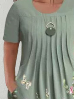 Plus Size Crew Neck Casual Jersey Loose Dress