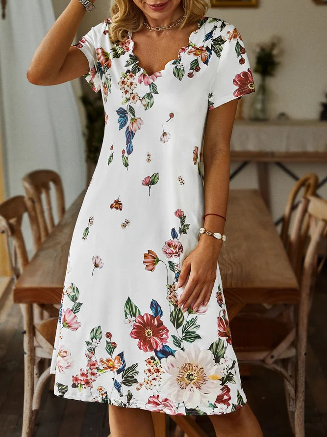 Plus Size Casual Loosen Short Sleeve Knit Dress