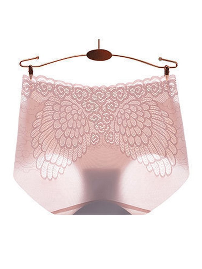 Ice Silk No Trace Antibacterial Mid Waist Briefs