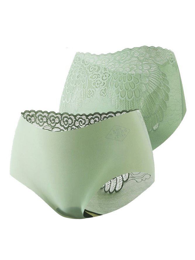 Ice Silk No Trace Antibacterial Mid Waist Briefs