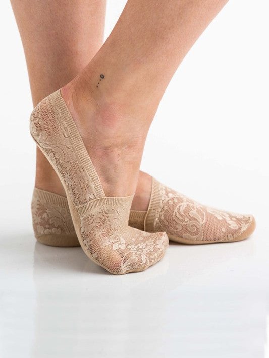 Casual Lace Floral Hidden Crew Socks Daily Commuter Accessories