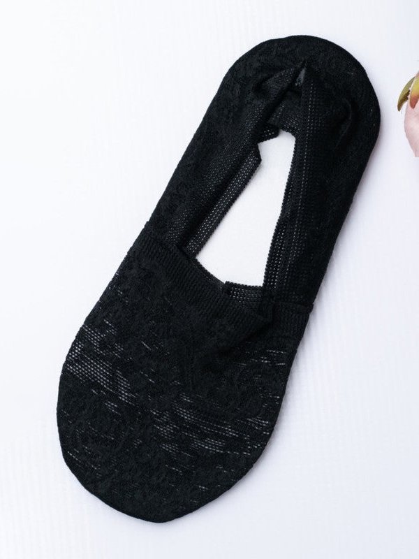 Casual Lace Floral Hidden Crew Socks Daily Commuter Accessories